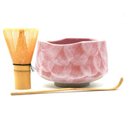 Japanese Handcrafted Pink Shino Matcha Chawan Bowl Set - Shizen Cha