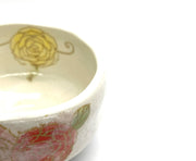 Rose Hana Beige Matcha Tea Bowl - Shizen Cha